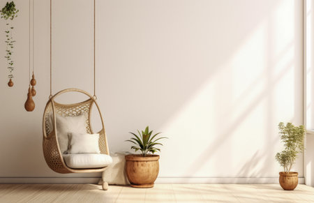 Living room interior composition in boho style.の素材