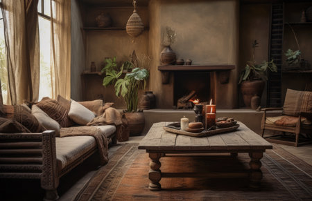 Rustic living room interior compositionの素材