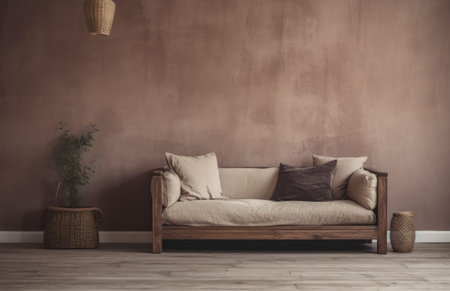 Basic living room interior composition with a sofa an minimal decorationの素材