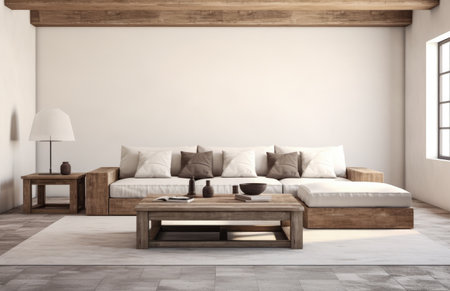 Luxurious living room area composition in minimalistic styleの素材