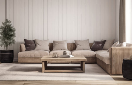 Luxurious living room area composition in minimalistic styleの素材