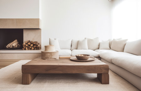 Luxurious living room area composition in minimalistic styleの素材