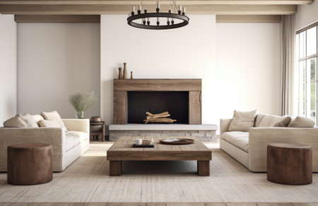 Luxurious living room area composition in minimalistic styleの素材
