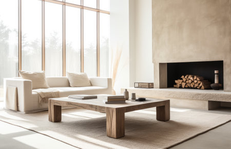 Luxurious living room area composition in minimalistic styleの素材