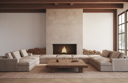 Luxurious living room area composition in minimalistic styleの素材