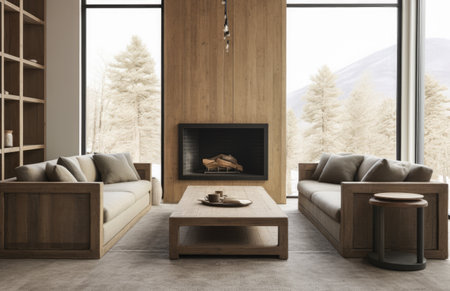 Luxurious living room area composition in minimalistic styleの素材