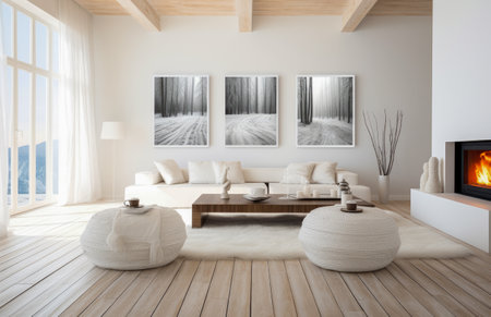 Luxurious living room area composition with minimalistic decorationの素材