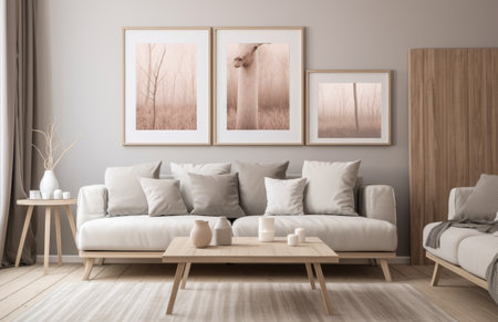 Luxurious living room area composition with minimalistic decorationの素材