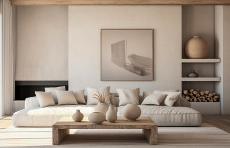Luxurious living room area composition with minimalistic decorationの素材