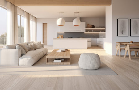 Luxurious living room area composition with minimalistic decorationの素材