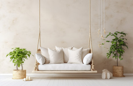 Luxurious living room area composition with minimalistic decorationの素材