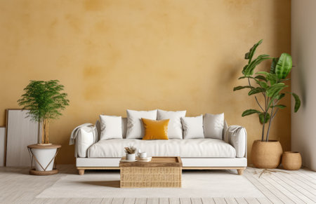 Luxurious living room area composition with minimalistic decorationの素材