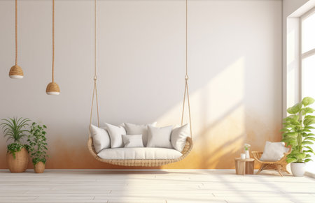Luxurious living room area composition with minimalistic decorationの素材