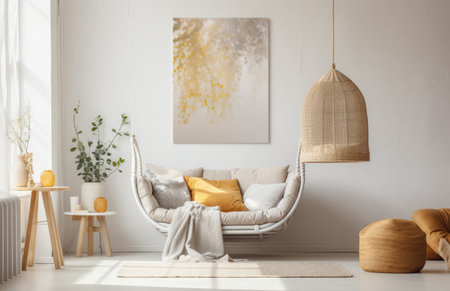 Luxurious living room area composition with minimalistic decorationの素材