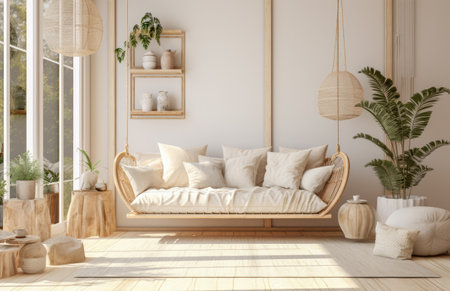 Luxurious living room area composition with minimalistic decorationの素材