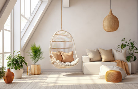 Luxurious living room area composition with minimalistic decorationの素材