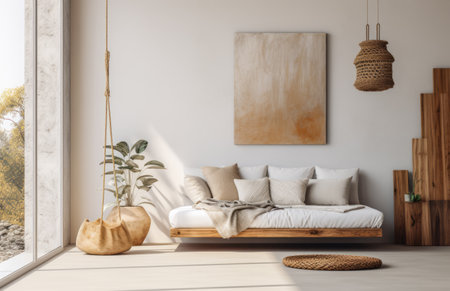 Luxurious living room area composition with minimalistic decorationの素材