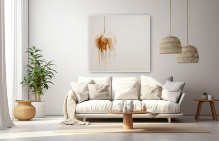 Luxurious living room area composition with minimalistic decorationの素材