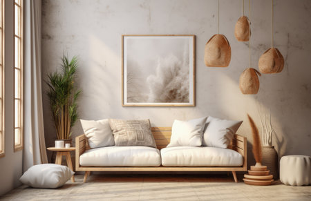 Luxurious living room area composition with minimalistic decorationの素材