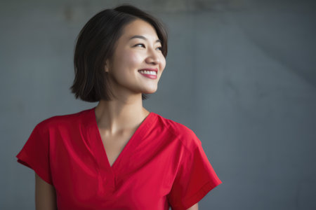 Portrait of a multicultural young woman isolated from the backgroundの素材