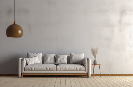 Chic Minimalist Living Room with Modern White Sofa and Elegant Decorの素材
