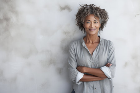 Portrait of a beautiful middle aged African American womanの素材