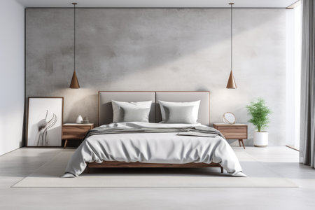 Tranquil and Chic Bedroom Oasis with Modern Minimalist Designの素材