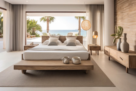 Seamless Indoor-Outdoor home with a Modern Beachfront Bedroom Aestheticの素材