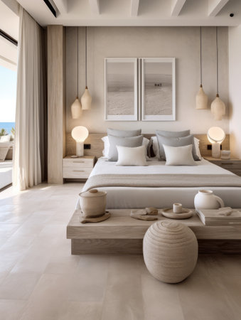 Seamless Indoor-Outdoor home with a Modern Beachfront Bedroom Aestheticの素材