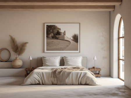 Soothing Earth-Toned Bedroom with Minimalist Design Elementsの素材