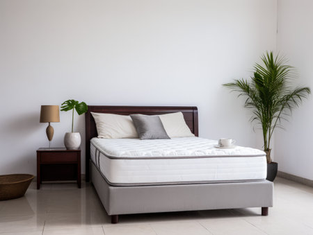 Serene and Stylish Bedroom with Natural Woven Accentsの素材