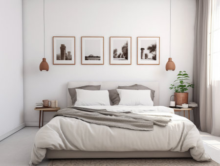 Serene and Stylish Bedroom with Natural Woven Accentsの素材
