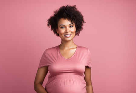 Portrait of an African American pregnant womanの素材