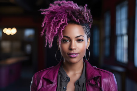 Portrait of a young African American womanの素材