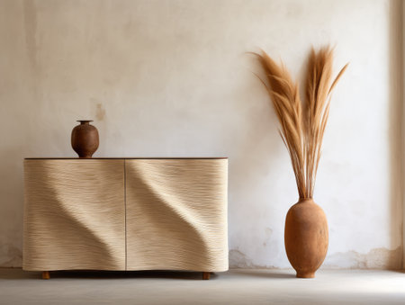 Minimalist wooden decor in modern interiorの素材