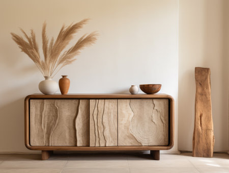 Minimalist wooden decor in modern interiorの素材