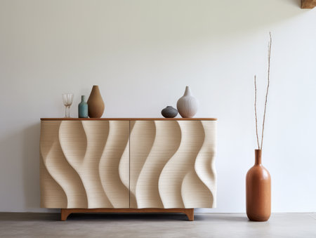 Minimalist wooden decor in modern interiorの素材