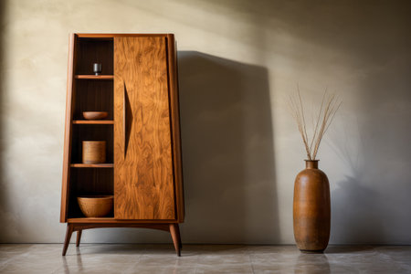 Minimalist wooden decor in modern interiorの素材