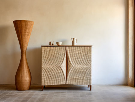 Minimalist wooden decor in modern interiorの素材