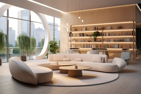 Luxurious and modern multipurpose room in beige colorsの素材
