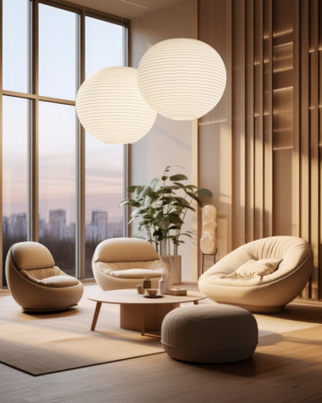 Luxurious and modern multipurpose room in beige colorsの素材