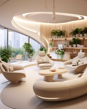 Luxurious and modern multipurpose room in beige colorsの素材