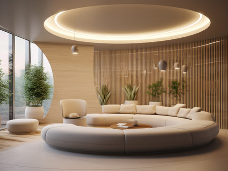 Luxurious and modern multipurpose room in beige colorsの素材