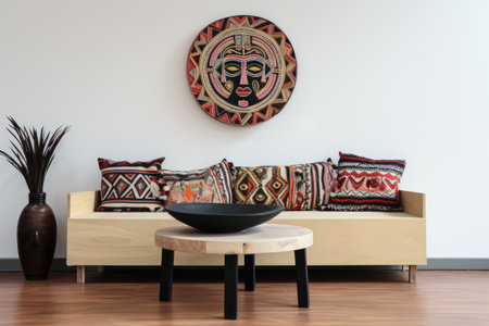 Artistic living room space with a cultural twistの素材