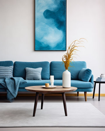 Vibrant chic living space with pastel tones and bold accentsの素材