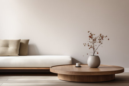 Serene minimalist living room: Neutral toned interior designの素材