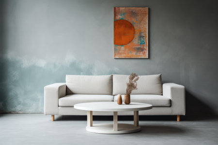 Serene minimalist living room: Neutral toned interior designの素材