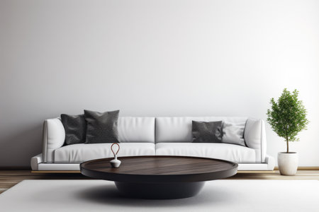 Serene minimalist living room: Neutral toned interior designの素材