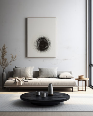 Serene minimalist living room: Neutral toned interior designの素材