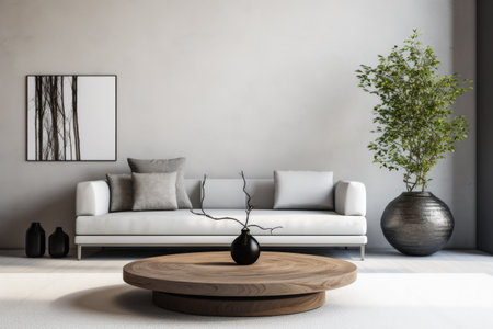 Serene minimalist living room: Neutral toned interior designの素材